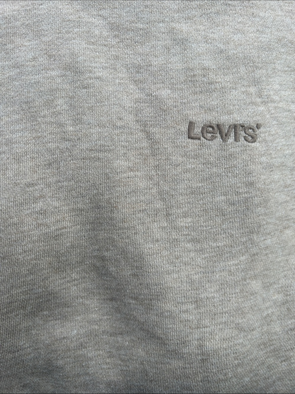 Levi's Men's Light Gray Crewneck Sweatshirt with Embroidered Logo
